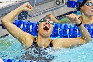 winning swimmer