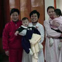 Aelex and the orphanage&rsquo;s staff are all happy to see one another.