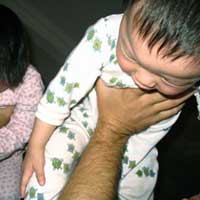 Probably not a safe activity but it keeps the kids happy.