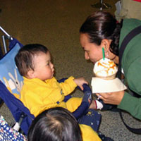 Matthew meets his Aunt Ginger at the airport.
