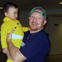 Matthew meets his Uncle Paul at the airport.