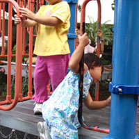 Aelex makes a friend in Hong Kong.