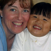 Lovely lasses celebrate their new son/brother.