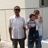 Matthew amongst some friends.