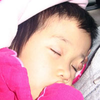 Olivia taking a well deserved rest.