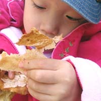 Olivia making a meal of&hellip;something.