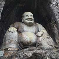 The Laughing Buddha is laughing.
