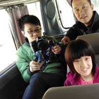 Olivia with her own paparazzi.