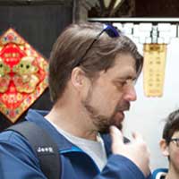 Mark explaining something about food needing to get in his belly to Yolanda.