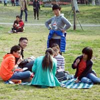 A beautiful day for a sit in the park as well.