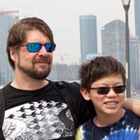 Dad and son. No word on if Matthew is embarrassed in this picture as well. But likely so.