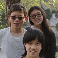 Mark standing apart in order to get the bridge in the background in the picture. Seriously.