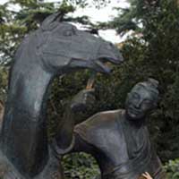 A bronze sculpture of some guy and his horse. It&rsquo;s a nice sculpture though.
