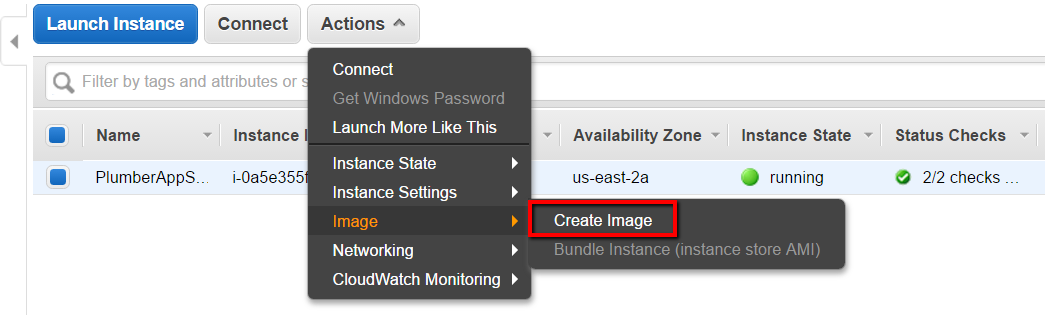 Creating AMI - Step 1 Create AMI - Step 1