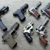Yes, Guns ARE The Answer. Here’s Why Clockwise starting at topleft: Glock G22, Glock G21, Kimber Custom Raptor, Dan Wesson Commander, Smith & Wesson Air Weight .357, Ruger Blackhawk .357, Ruger SP101, Sig Sauer P220 Combat.