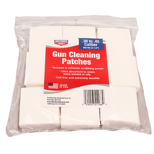 Birchwood Casey Gun Cleaning Patches 2 1/4″ Square 9mm, .38.45 Caliber (Per 500) Concealed