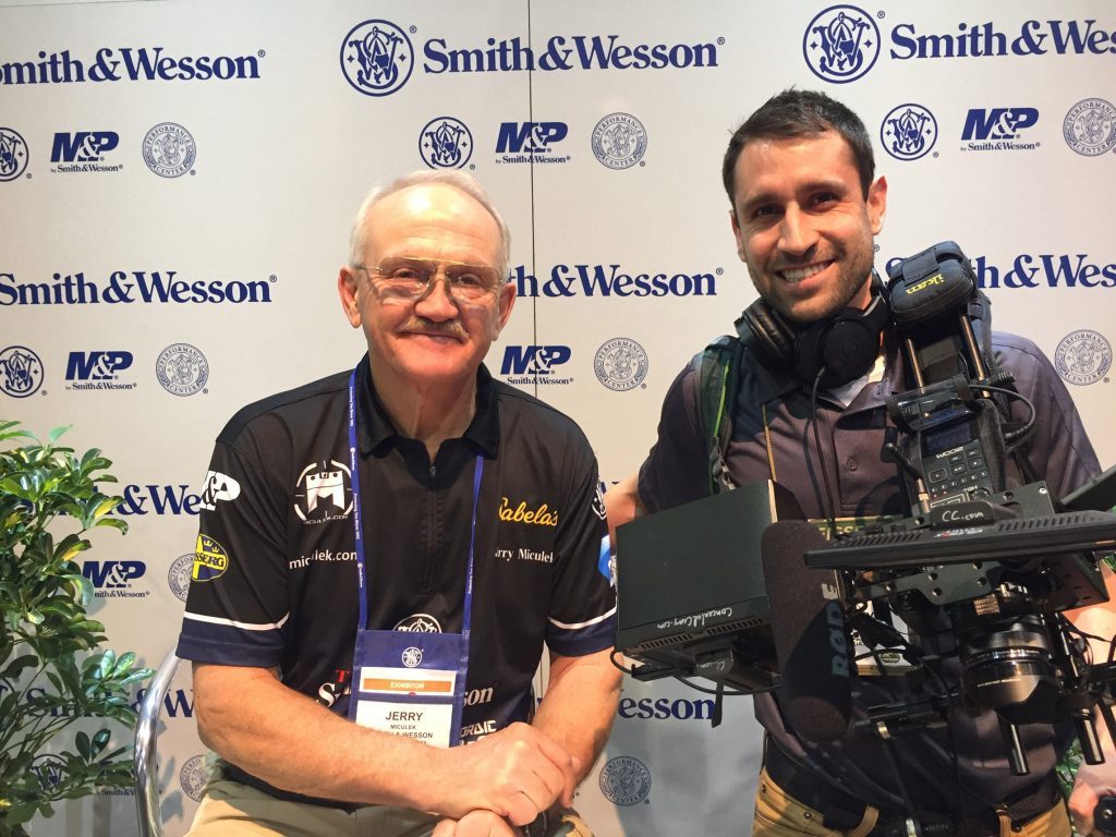 Our cameraman and video producer, Corey, together with Jerry Miculek