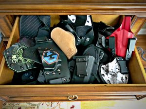drawer full of holsters