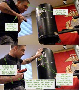 Poor close quarters shooting form