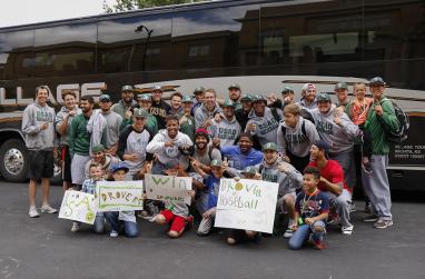 USAO baseball team is welcomed home after winning entry in to the NAIA World Series.