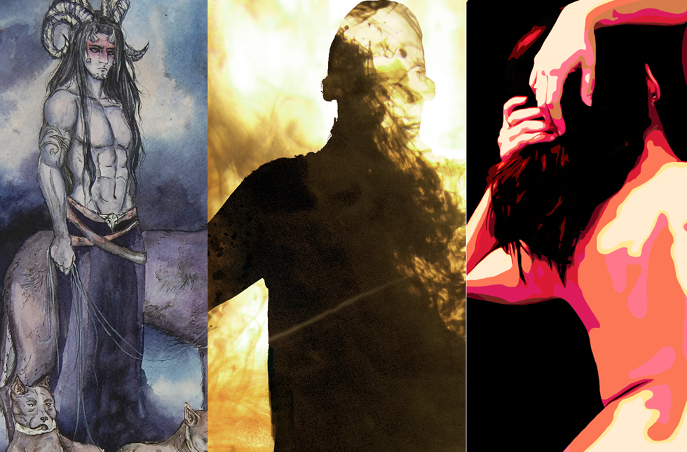 Jessica Hartzell, Chett Everson and Kelsea Mallette will display their work (shown left to right) in a senior BFA exhibit titled Flux. The show opens with a reception at 7 p.m. on March 29 in the Nesbitt Gallery and closes April 25.