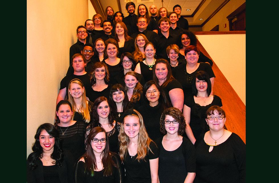 The USAO Concert Choir (pictured here), under the direction of Dr. Jan Hanson, will fill Epworth United Methodist Church with traditional seasonal music beginning at 7:30 p.m. on Dec. 5. The choir will be joined by several guest instrumentalists, includin