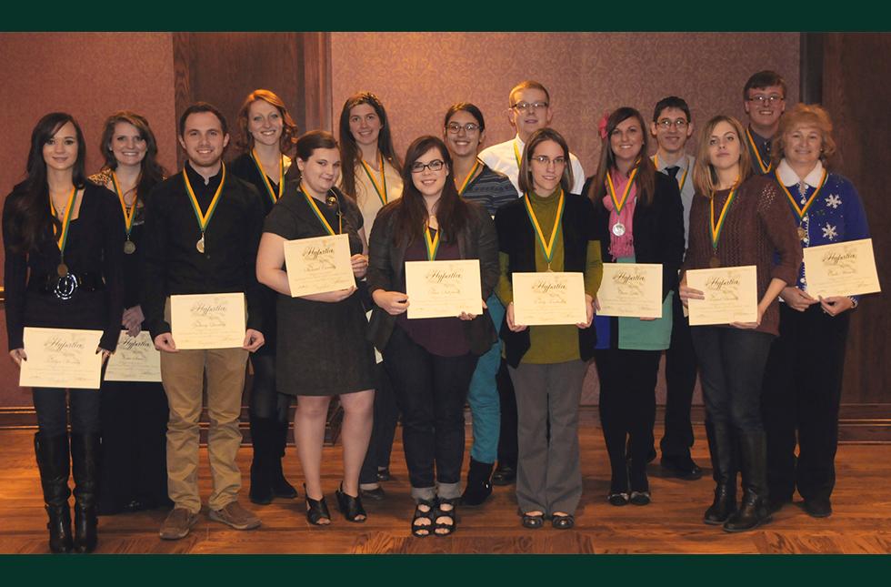 Fifteen USAO students recently were inducted into the Hypatia Honor Society, the university’s 90-year-old organization which honors students for their high academic achievements, character and integrity and service to the university and their community. F