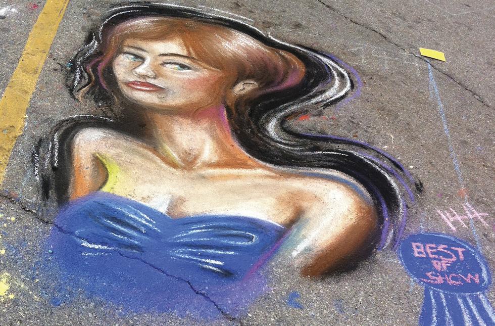 This drawing by Diego Quirnino of Altus High School took home the Best of Show honors during the 2012 Montmartre Chalk Art Competition at USAO.