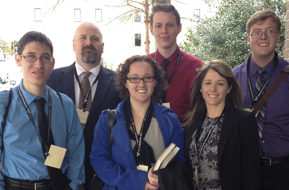 Students from the University of the Science and Arts of Oklahoma attend the Phi Theta Alpha history conference at NSU in Tahlequah.