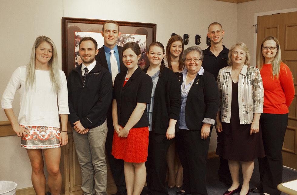 Student researchers from Dr. Aleisha Karjala’s (front, far right) State and Local Government presented their findings to members of Chickasha’s city government.