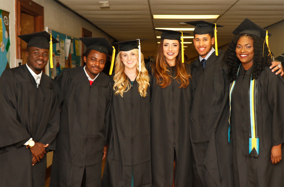 Students at commencement.