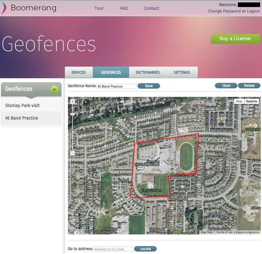 Geofence selection