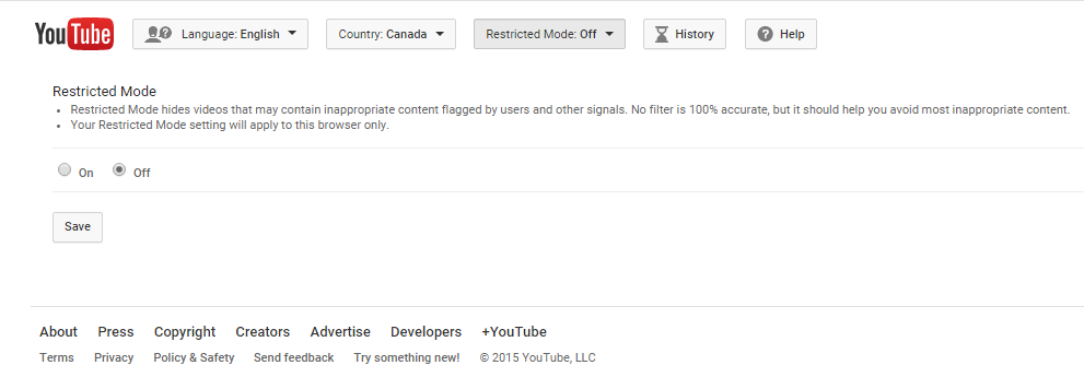 YouTube Restricted Mode