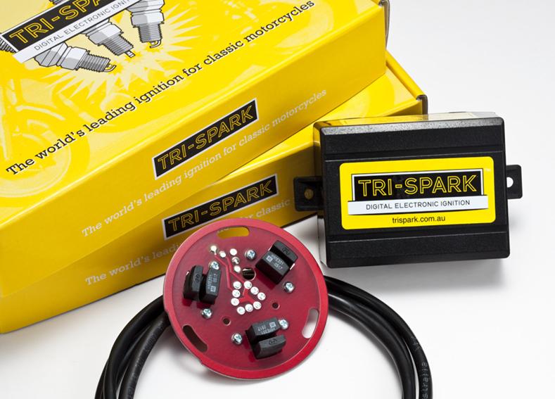MOTORCYCLE TRISPARK ELECTRONIC IGNITION, & CHARGE SYSTEM
