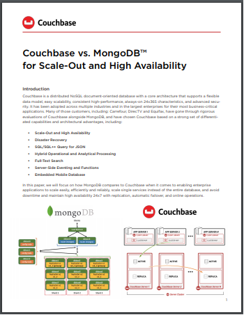 Couchbase Vs Mongodb For Scale Out And High Availability