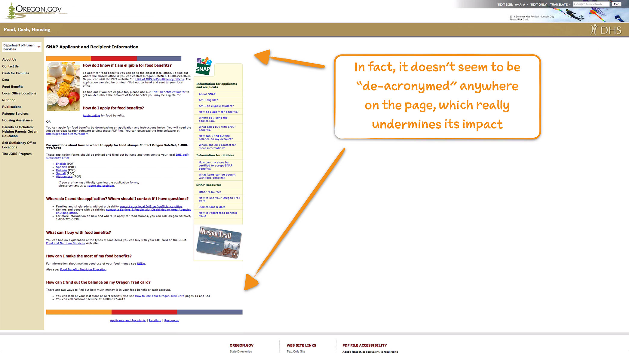 How Oregon SNAP Onboards New Users User Onboarding