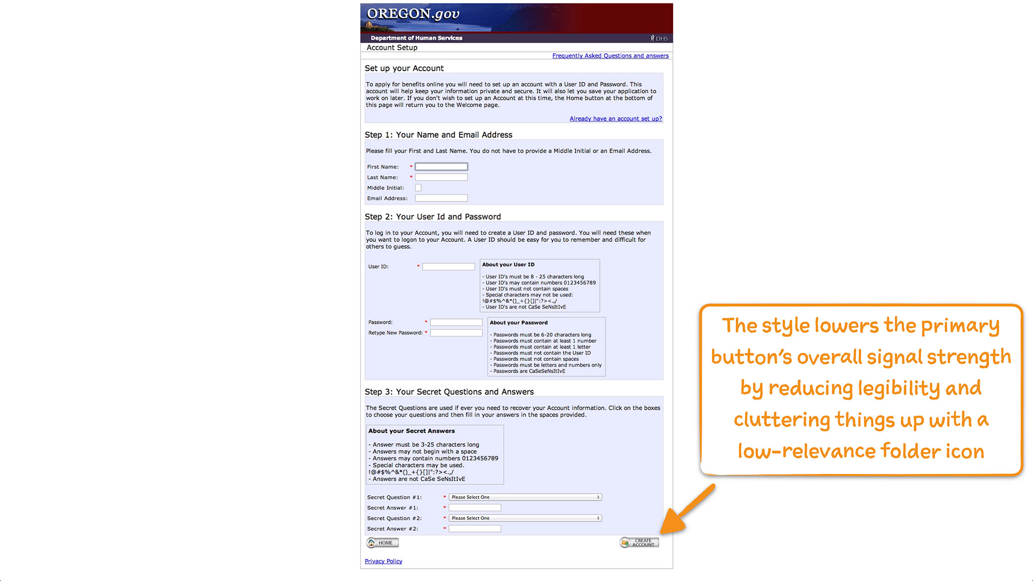 How Oregon SNAP Onboards New Users User Onboarding