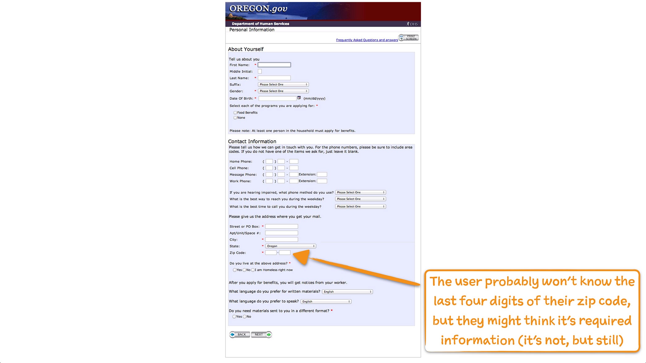 How Oregon SNAP Onboards New Users User Onboarding