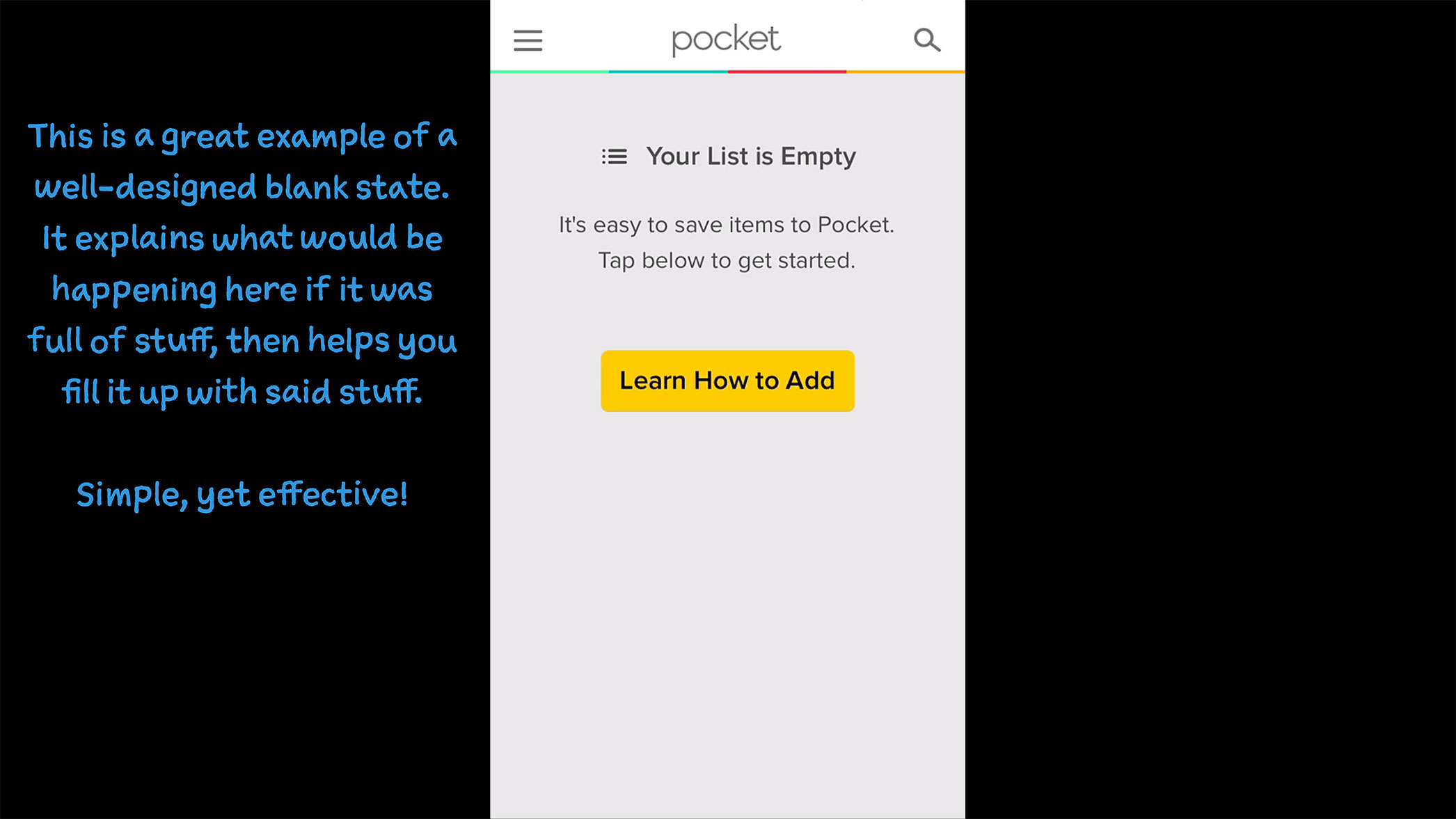 Screenshot showing Pocket's panacea of premade templates