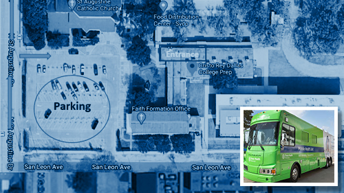COVID-19 Prevalence Study Cristo Rey Dallas Mobile Health testing site map