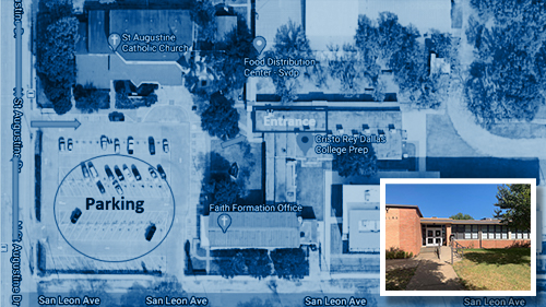 COVID-19 Prevalence Study Cristo Rey Dallas College Prep testing site map