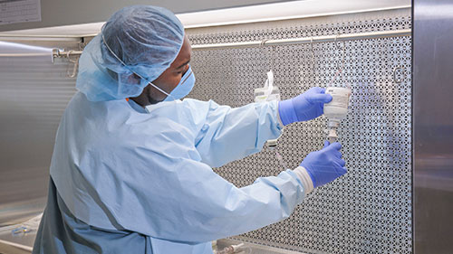 Nurse working in the Aston Infusion Clinic