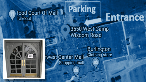 COVID-19 Prevalence Study Red Bird Mall testing site map