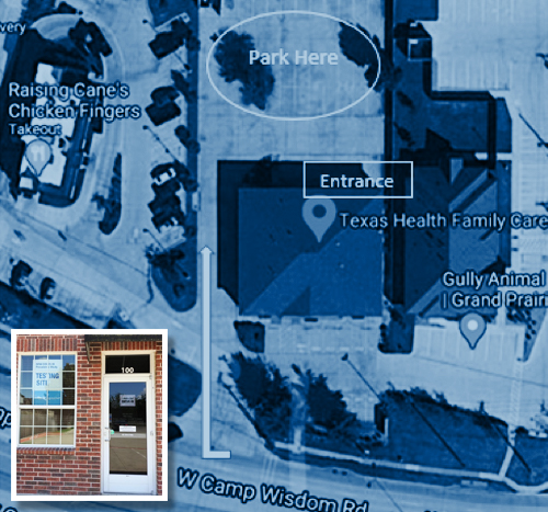 COVID-19 Prevalence Study UT Southwestern Texas Health testing site map