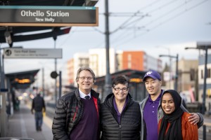 Mark Richards, Ana Mari Cauce, Anthoni Duong and Ahlaam Ibrahim at Othello Station