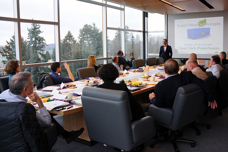 Business meeting in a conference room