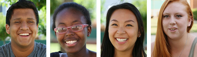 C21 Fellows (left to right) Alvaro Contreras, Ednauh Kamlondy, Louie Vital and Tiffanie Matthews reflected on their UW experiences in a C21 video. Contreras remarks, “We don’t have anyone saying, ‘Do this, do this this way.’ It’s all the way we interpret it.” Kamlondy notes, “Here they say, ‘This is the prompt, what can you do with it?’ ” Images courtesy of Isaiah Brookshire.