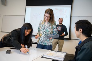 While her students work through problems on their whiteboards, Hill uses Doceri to display and annotate their learning as it happens
