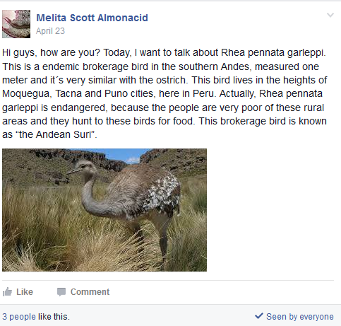 Facebook post