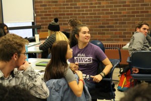 Students in a first-year student interest group